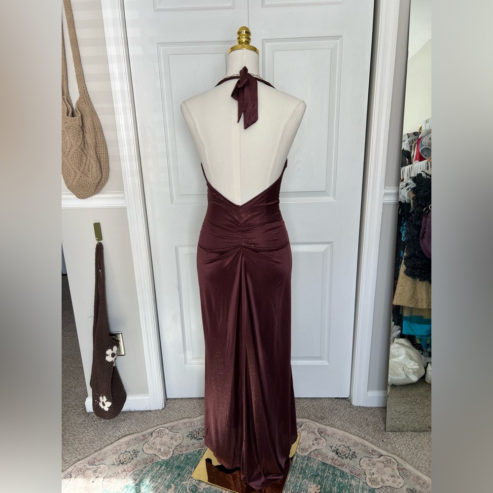 Y2K Vintage Ruby Rox Ruched Halter Maxi Dress - Picture 3 of 5